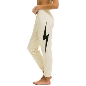 Aviator Nation Bolt Sweatpants Vintage White, Size Medium